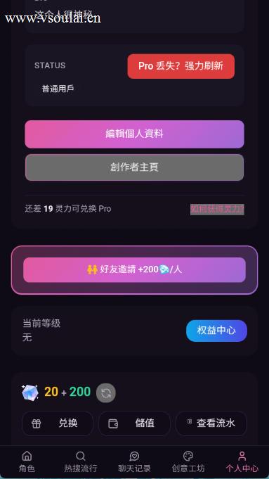 Vsoul AI 角色聊天展示